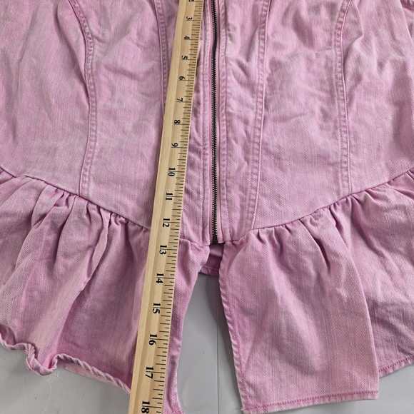 Future Collective W/Gabriella Sleeveless Denim Corset Top Sz L Pink 2887-BE - Picture 9 of 15